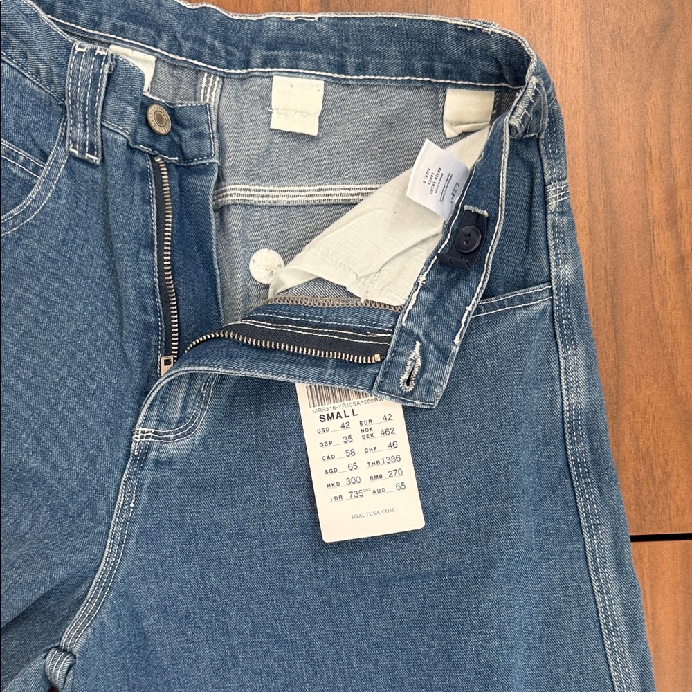 J Galt Wide Leg Classic Blue Denim Jeans - Small
